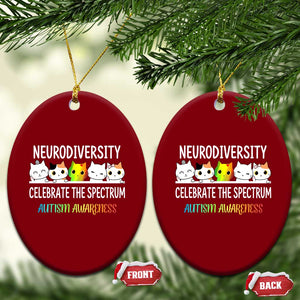 Cute Cats Autism Embrace Ceramic Ornament Neurodiversity Celebrate The Spectrum TS02 Print Your Wear
