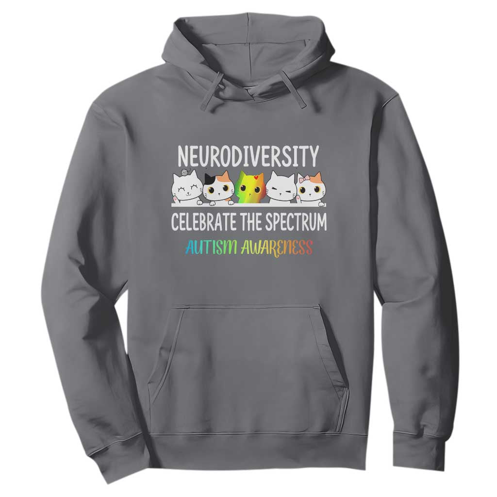 Cute Cats Autism Embrace Hoodie Neurodiversity Celebrate The Spectrum TS02 Charcoal Print Your Wear