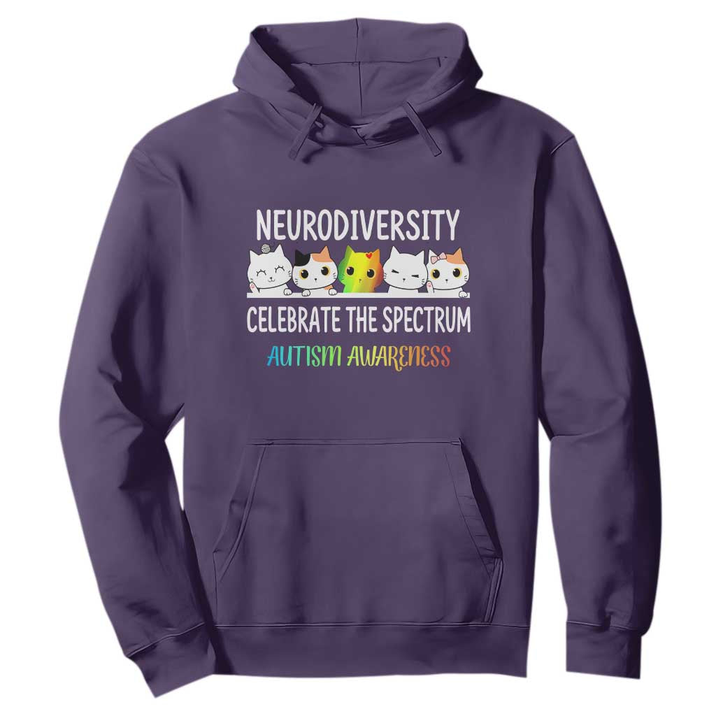 Cute Cats Autism Embrace Hoodie Neurodiversity Celebrate The Spectrum TS02 Purple Print Your Wear