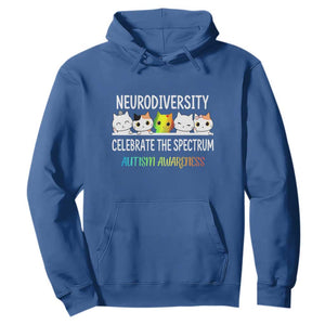 Cute Cats Autism Embrace Hoodie Neurodiversity Celebrate The Spectrum TS02 Royal Blue Print Your Wear