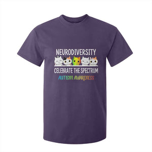 Cute Cats Autism Embrace T Shirt For Kid Neurodiversity Celebrate The Spectrum TS02 Purple Print Your Wear