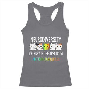 Cute Cats Autism Embrace Racerback Tank Top Neurodiversity Celebrate The Spectrum TS02 Charcoal Print Your Wear