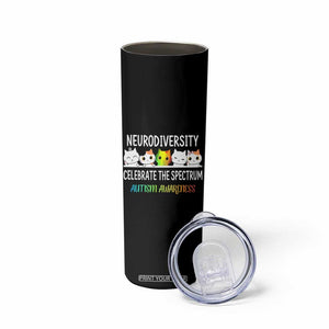 Cute Cats Autism Embrace Skinny Tumbler Neurodiversity Celebrate The Spectrum TS02 Print Your Wear