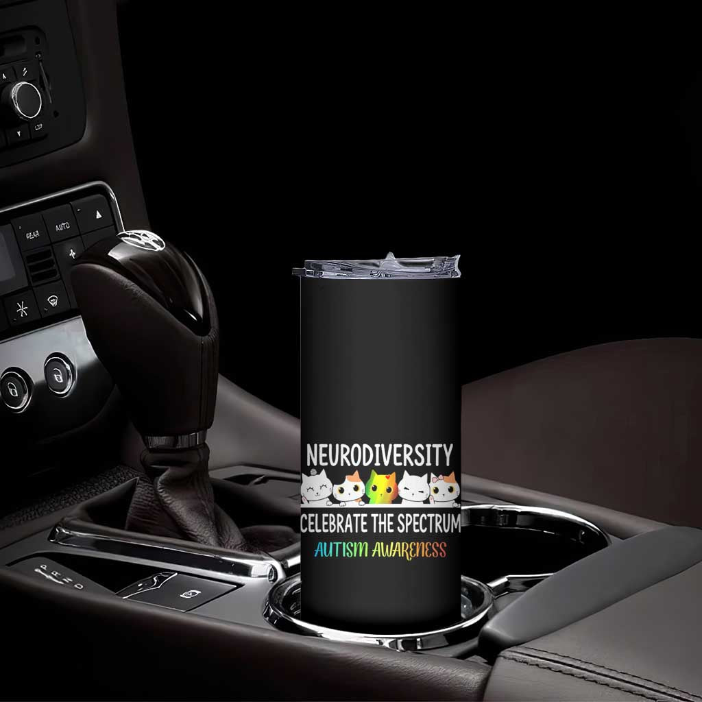 Cute Cats Autism Embrace Skinny Tumbler Neurodiversity Celebrate The Spectrum TS02 Print Your Wear