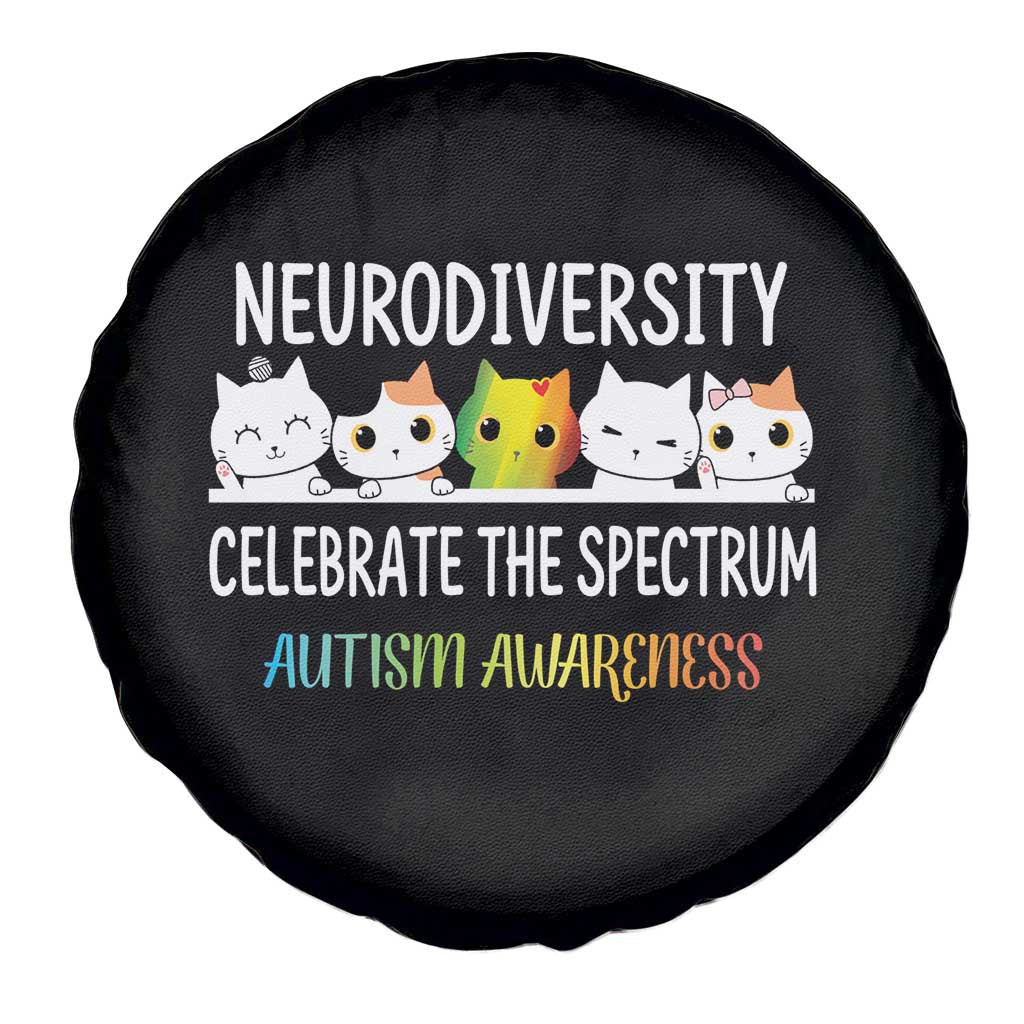 Cute Cats Autism Embrace Spare Tire Cover Neurodiversity Celebrate The Spectrum TS02 Print Your Wear
