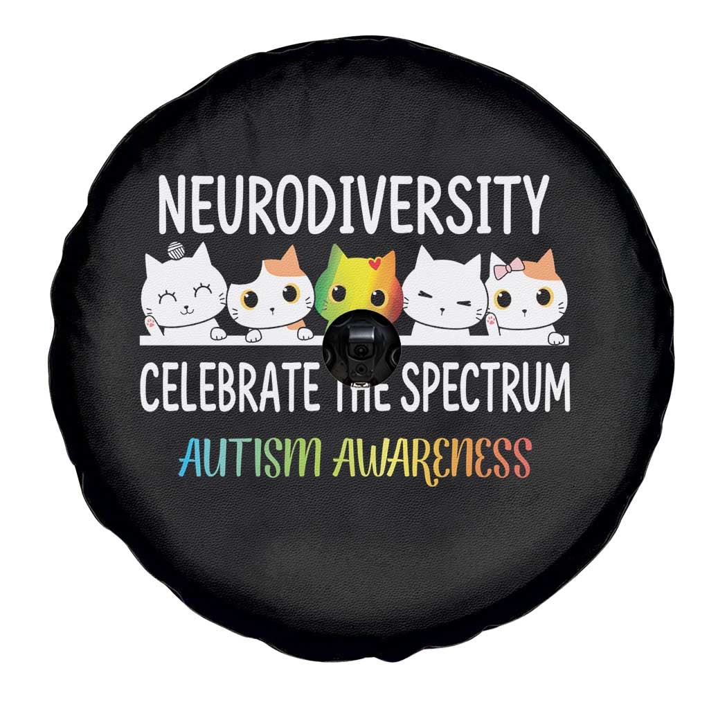 Cute Cats Autism Embrace Spare Tire Cover Neurodiversity Celebrate The Spectrum TS02 Print Your Wear