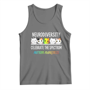 Cute Cats Autism Embrace Tank Top Neurodiversity Celebrate The Spectrum TS02 Black Heather Print Your Wear
