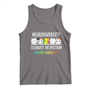 Cute Cats Autism Embrace Tank Top Neurodiversity Celebrate The Spectrum TS02 Deep Heather Print Your Wear