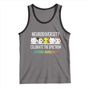 Cute Cats Autism Embrace Tank Top Neurodiversity Celebrate The Spectrum TS02 Deep Heather Black Print Your Wear