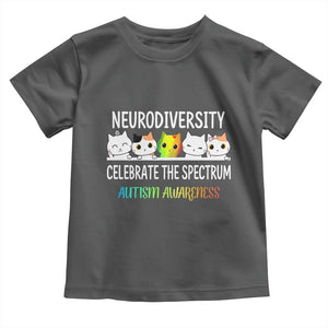 Cute Cats Autism Embrace Toddler T Shirt Neurodiversity Celebrate The Spectrum TS02 Dark Heather Print Your Wear
