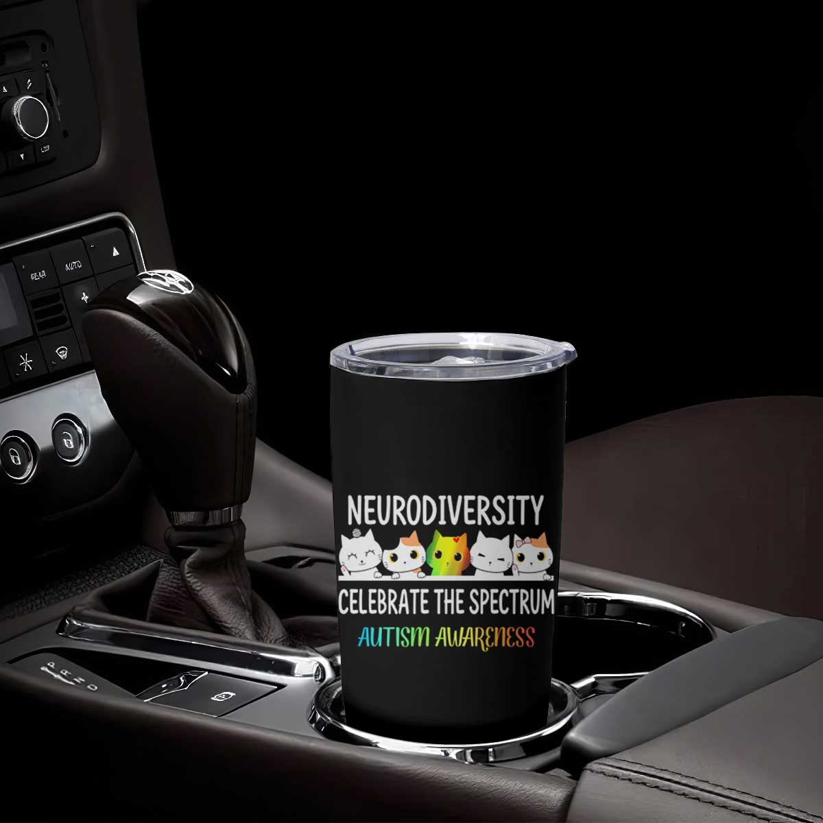 Cute Cats Autism Embrace Tumbler Cup Neurodiversity Celebrate The Spectrum TS02 Print Your Wear