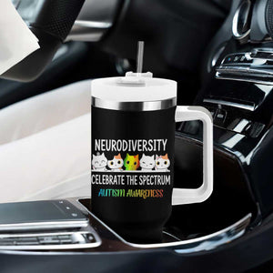 Cute Cats Autism Embrace Tumbler With Handle Neurodiversity Celebrate The Spectrum TS02 Print Your Wear