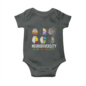 Embrace Neurodiversity Baby Onesie We All Think Differently TS02 Dark Heather Print Your Wear