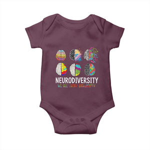 Embrace Neurodiversity Baby Onesie We All Think Differently TS02 Maroon Print Your Wear