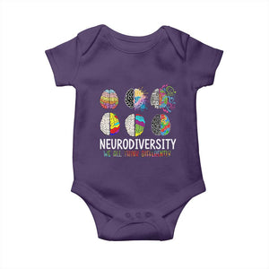 Embrace Neurodiversity Baby Onesie We All Think Differently TS02 Purple Print Your Wear