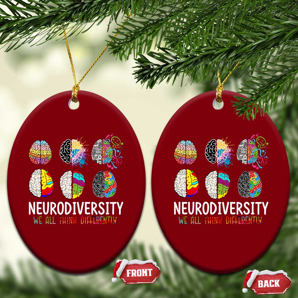 Embrace Neurodiversity Ceramic Ornament We All Think Differently TS02 Print Your Wear