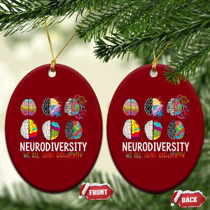 Embrace Neurodiversity Ceramic Ornament We All Think Differently TS02 Print Your Wear