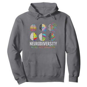 Embrace Neurodiversity Hoodie We All Think Differently TS02 Charcoal Print Your Wear