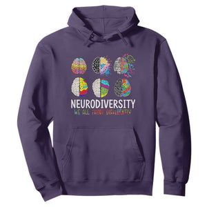 Embrace Neurodiversity Hoodie We All Think Differently TS02 Purple Print Your Wear