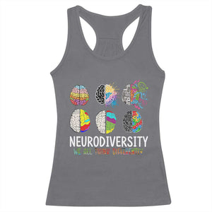 Embrace Neurodiversity Racerback Tank Top We All Think Differently TS02 Charcoal Print Your Wear