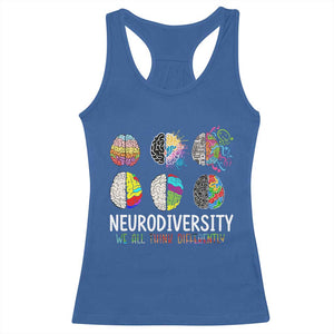 Embrace Neurodiversity Racerback Tank Top We All Think Differently TS02 Royal Blue Print Your Wear