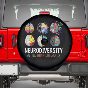 Embrace Neurodiversity Spare Tire Cover We All Think Differently TS02 Black Print Your Wear