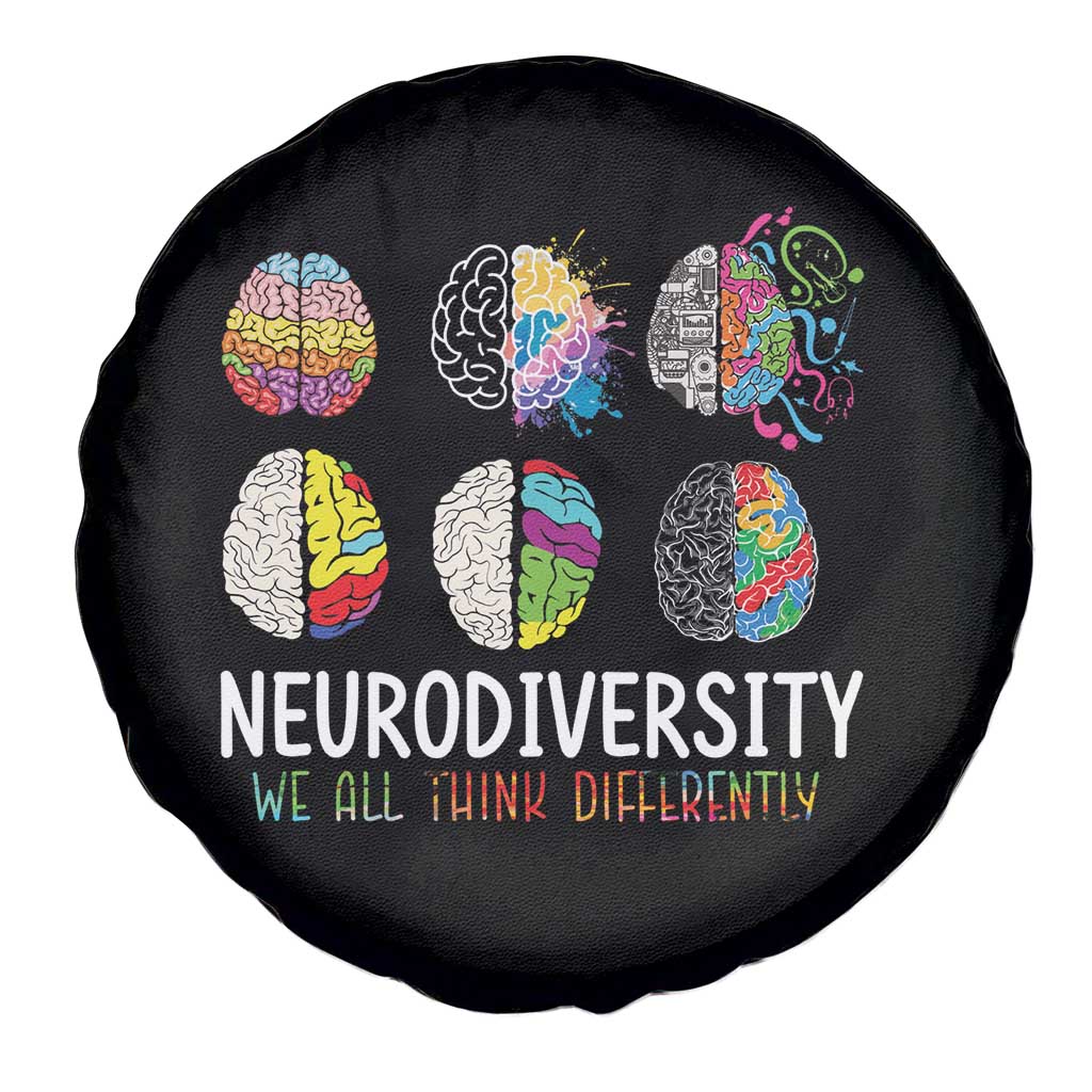 Embrace Neurodiversity Spare Tire Cover We All Think Differently TS02 Print Your Wear