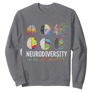 Embrace Neurodiversity Sweatshirt We All Think Differently TS02 Charcoal Print Your Wear