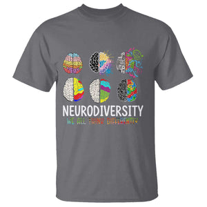 Embrace Neurodiversity T Shirt We All Think Differently TS02 Charcoal Print Your Wear