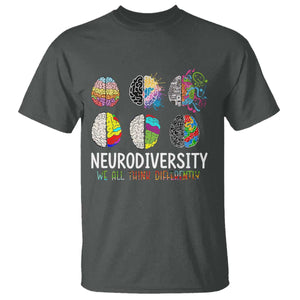 Embrace Neurodiversity T Shirt We All Think Differently TS02 Dark Heather Print Your Wear