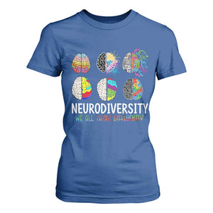 Embrace Neurodiversity T Shirt For Women We All Think Differently TS02 Royal Blue Print Your Wear