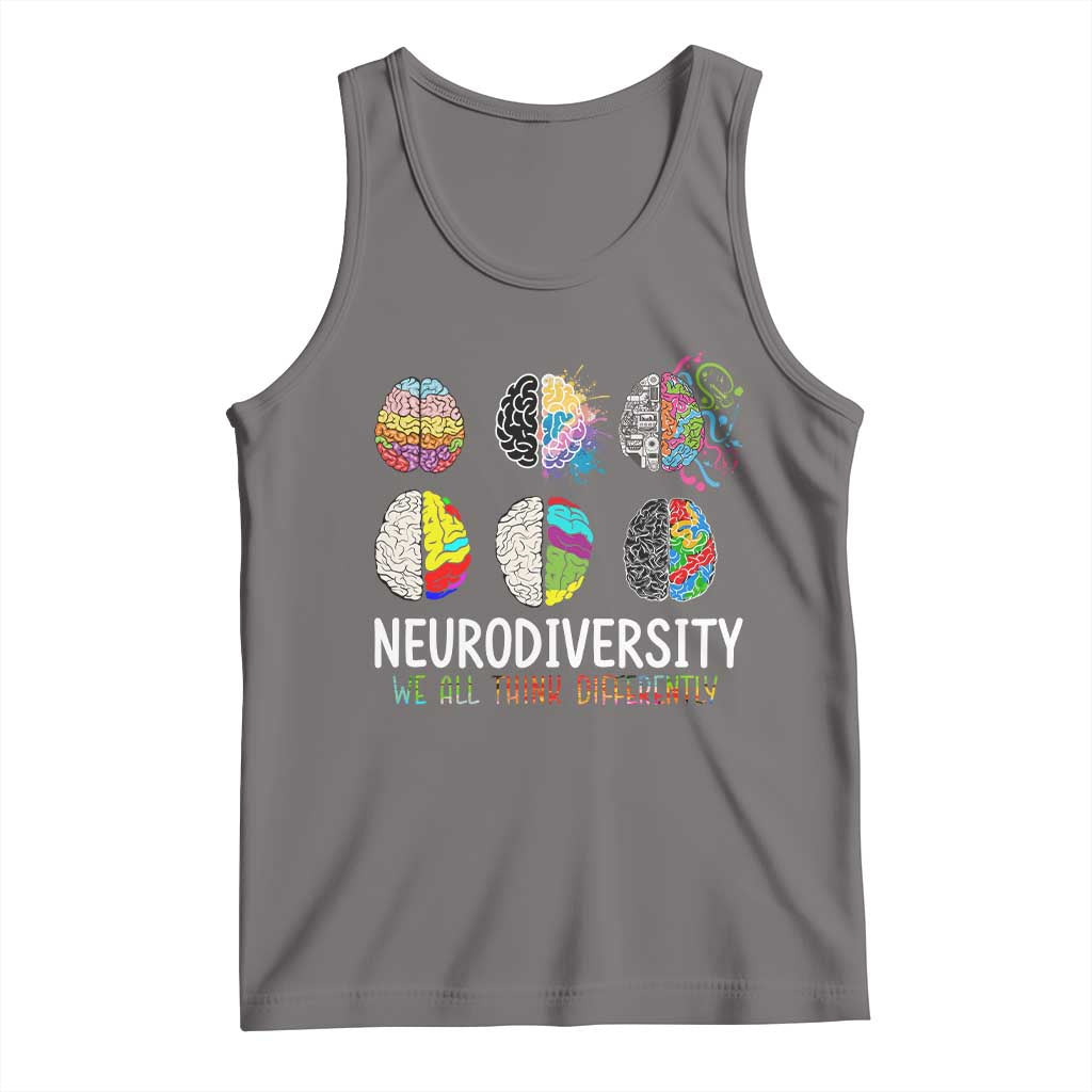 Embrace Neurodiversity Tank Top We All Think Differently TS02 Deep Heather Print Your Wear