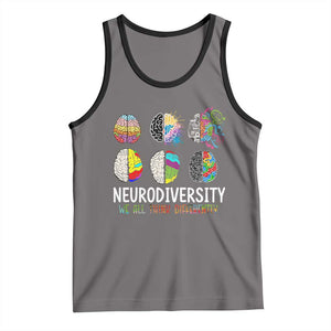Embrace Neurodiversity Tank Top We All Think Differently TS02 Deep Heather Black Print Your Wear