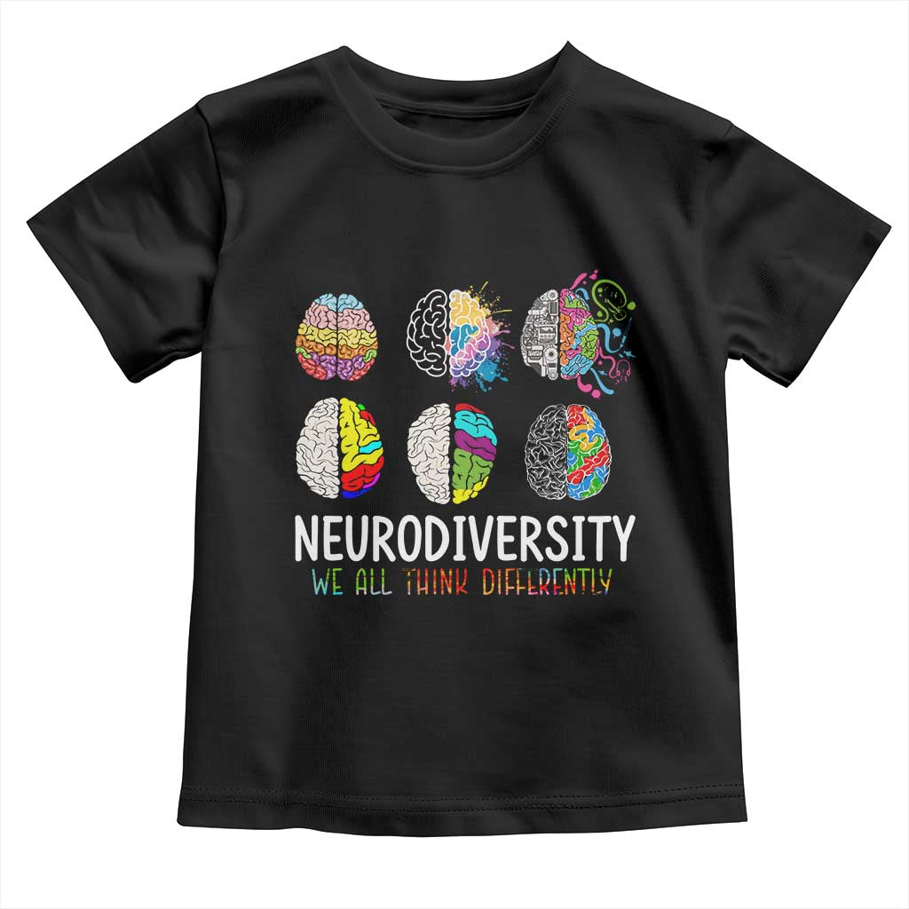 Embrace Neurodiversity Toddler T Shirt We All Think Differently TS02 Black Print Your Wear