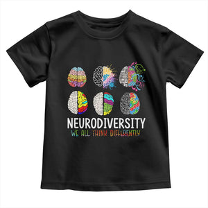 Embrace Neurodiversity Toddler T Shirt We All Think Differently TS02 Black Print Your Wear