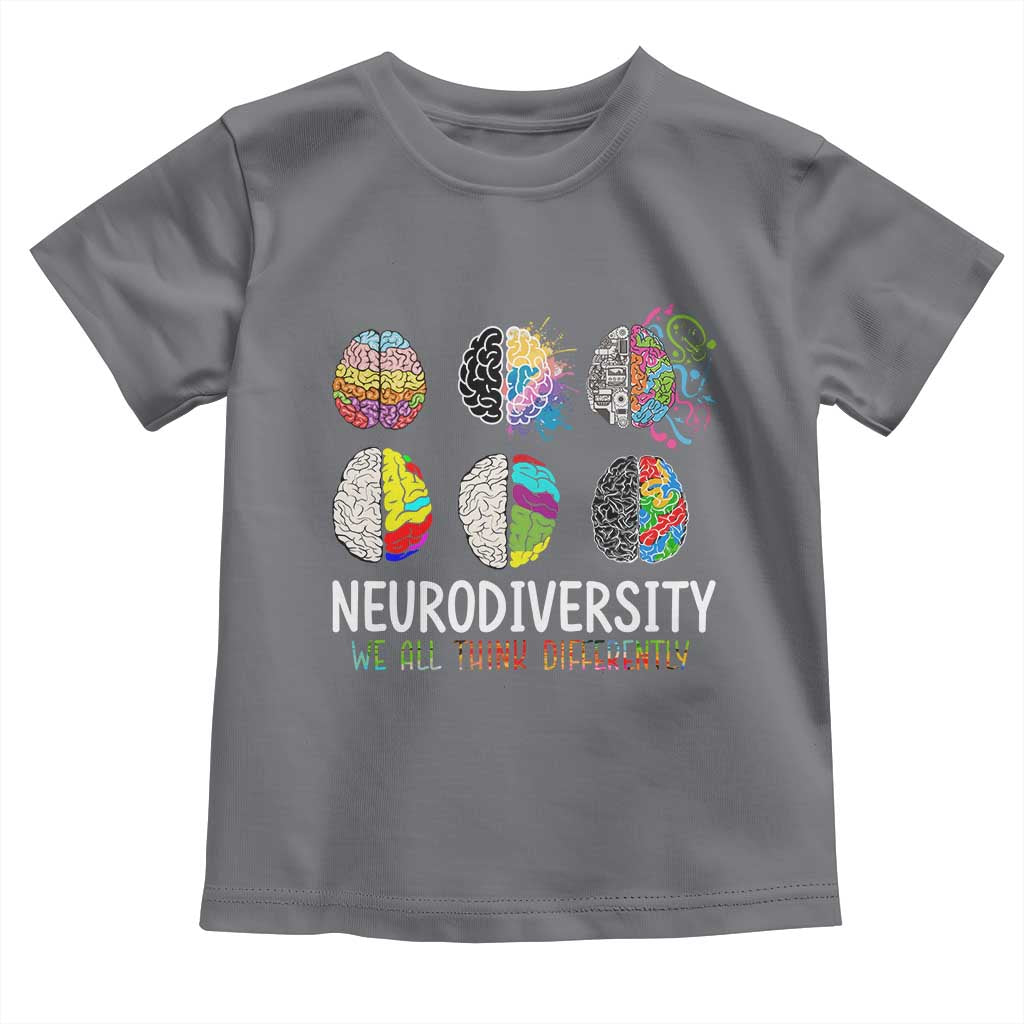 Embrace Neurodiversity Toddler T Shirt We All Think Differently TS02 Charcoal Print Your Wear