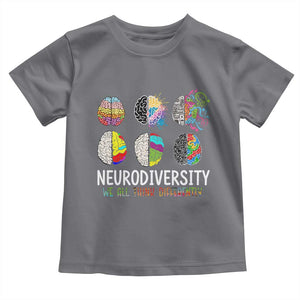 Embrace Neurodiversity Toddler T Shirt We All Think Differently TS02 Charcoal Print Your Wear