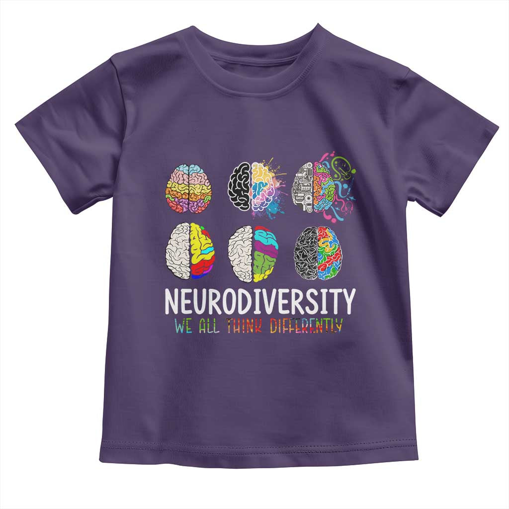 Embrace Neurodiversity Toddler T Shirt We All Think Differently TS02 Purple Print Your Wear