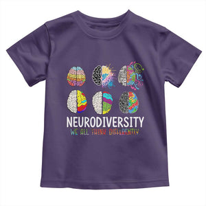 Embrace Neurodiversity Toddler T Shirt We All Think Differently TS02 Purple Print Your Wear