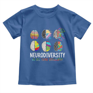 Embrace Neurodiversity Toddler T Shirt We All Think Differently TS02 Royal Blue Print Your Wear