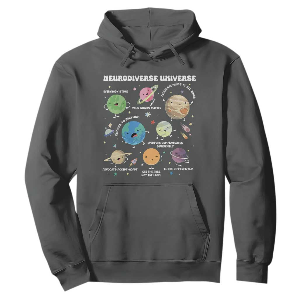 Neurodiverse Universe Hoodie Autism Awareness ASD ADHD Neurodiversity Sped Teacher TS02 Dark Heather Print Your Wear