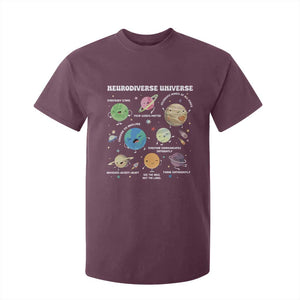 Neurodiverse Universe T Shirt For Kid Autism Awareness ASD ADHD Neurodiversity Sped Teacher TS02 Maroon Print Your Wear