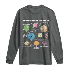 Neurodiverse Universe Long Sleeve Shirt Autism Awareness ASD ADHD Neurodiversity Sped Teacher TS02 Dark Heather Print Your Wear