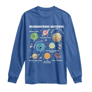 Neurodiverse Universe Long Sleeve Shirt Autism Awareness ASD ADHD Neurodiversity Sped Teacher TS02 Royal Blue Print Your Wear