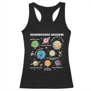 Neurodiverse Universe Racerback Tank Top Autism Awareness ASD ADHD Neurodiversity Sped Teacher TS02 Black Print Your Wear