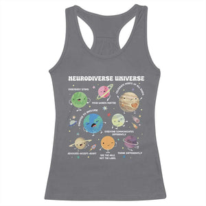 Neurodiverse Universe Racerback Tank Top Autism Awareness ASD ADHD Neurodiversity Sped Teacher TS02 Charcoal Print Your Wear