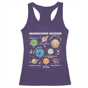 Neurodiverse Universe Racerback Tank Top Autism Awareness ASD ADHD Neurodiversity Sped Teacher TS02 Purple Print Your Wear