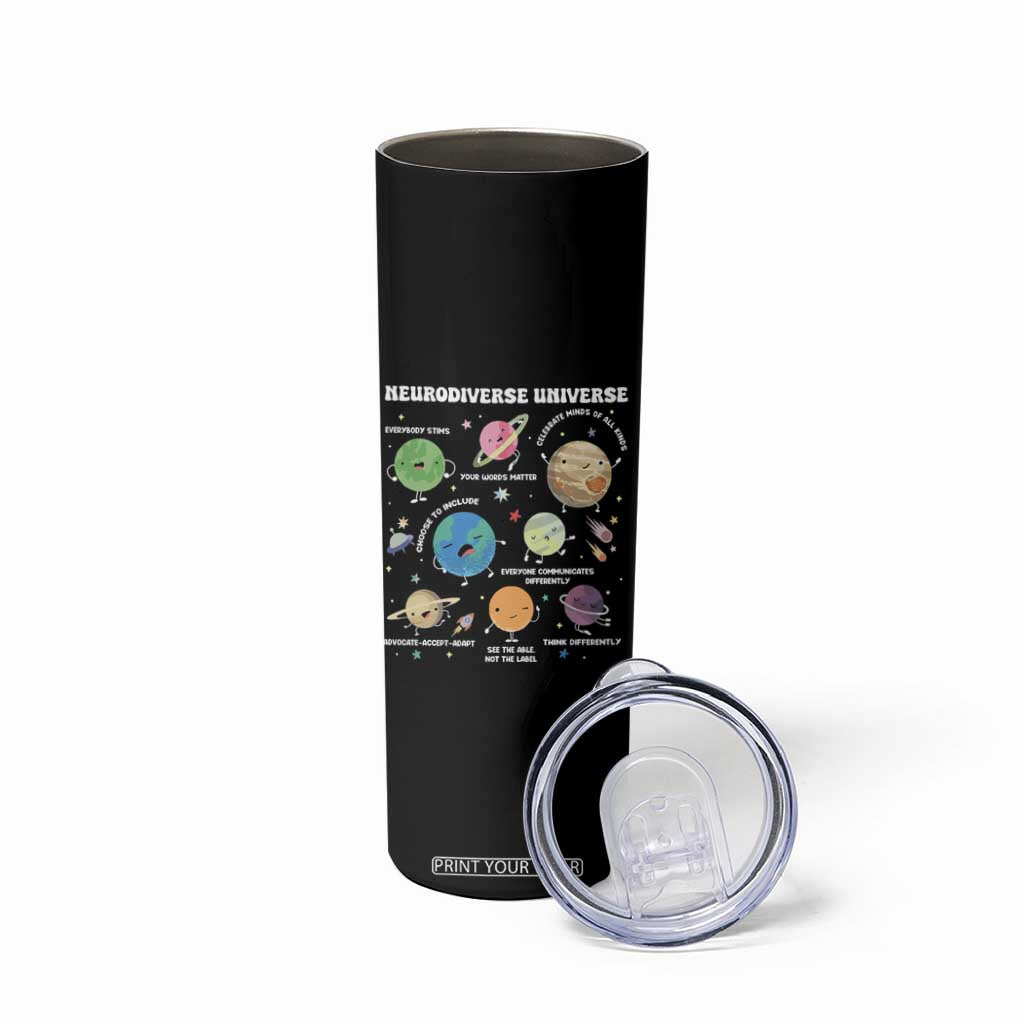 Neurodiverse Universe Skinny Tumbler Autism Awareness ASD ADHD Neurodiversity Sped Teacher TS02 Print Your Wear