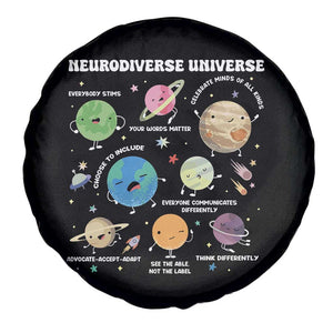 Neurodiverse Universe Spare Tire Cover Autism Awareness ASD ADHD Neurodiversity Sped Teacher TS02 Print Your Wear