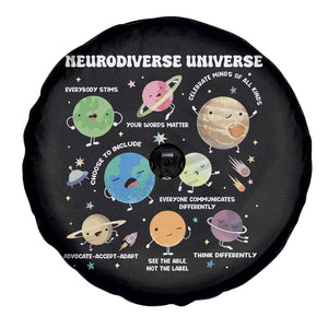 Neurodiverse Universe Spare Tire Cover Autism Awareness ASD ADHD Neurodiversity Sped Teacher TS02 Print Your Wear